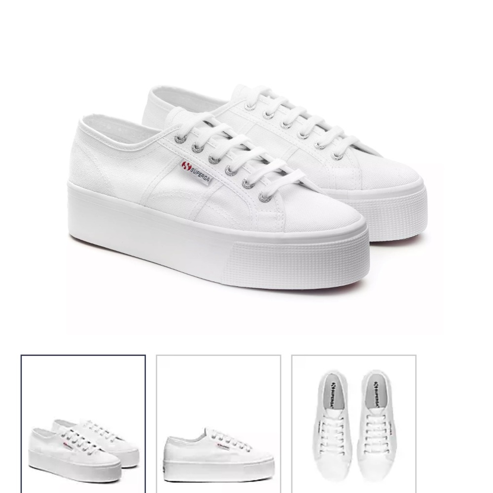 Superga Women's White Platform Sneakers